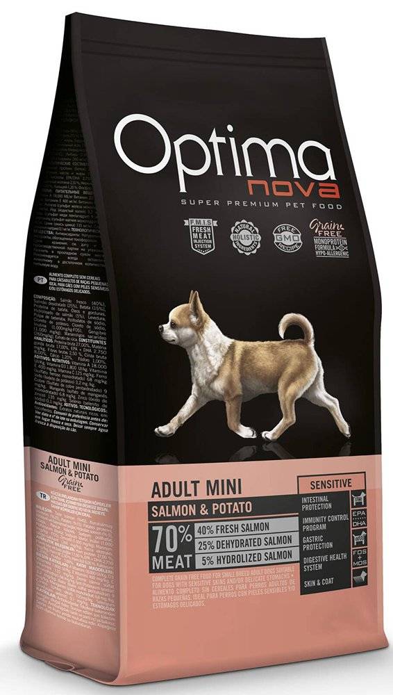 ΤΡΟΦΗ ΣΚΥΛΟΥ OPTIMANOVA ADULT MINI SENSITIVE ΣΟΛΟΜΟΣ - ΠΑΤΑΤΑ 8KG OPTIMANOVA