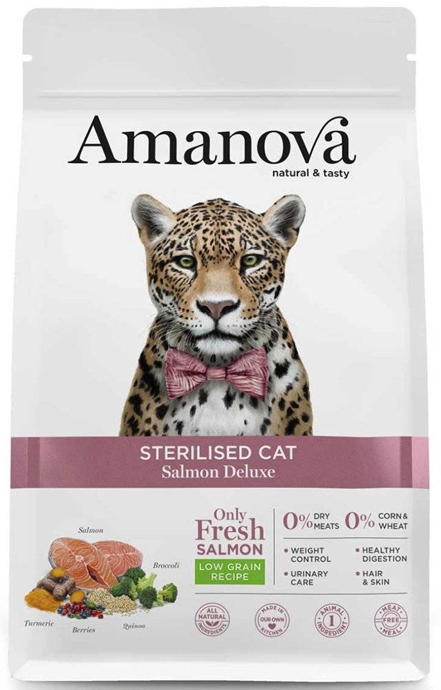 ΤΡΟΦΗ ΓΑΤΑΣ AMANOVA ADULT STERILISED DELUXE ΣΟΛΟΜΟΣ 1.5KG AMANOVA