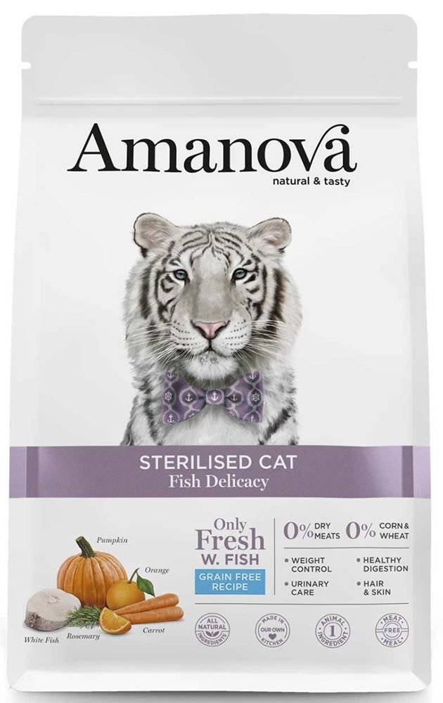 ΤΡΟΦΗ ΓΑΤΑΣ AMANOVA ADULT STERILISED DELICACY ΨΑΡΙ 4KG AMANOVA
