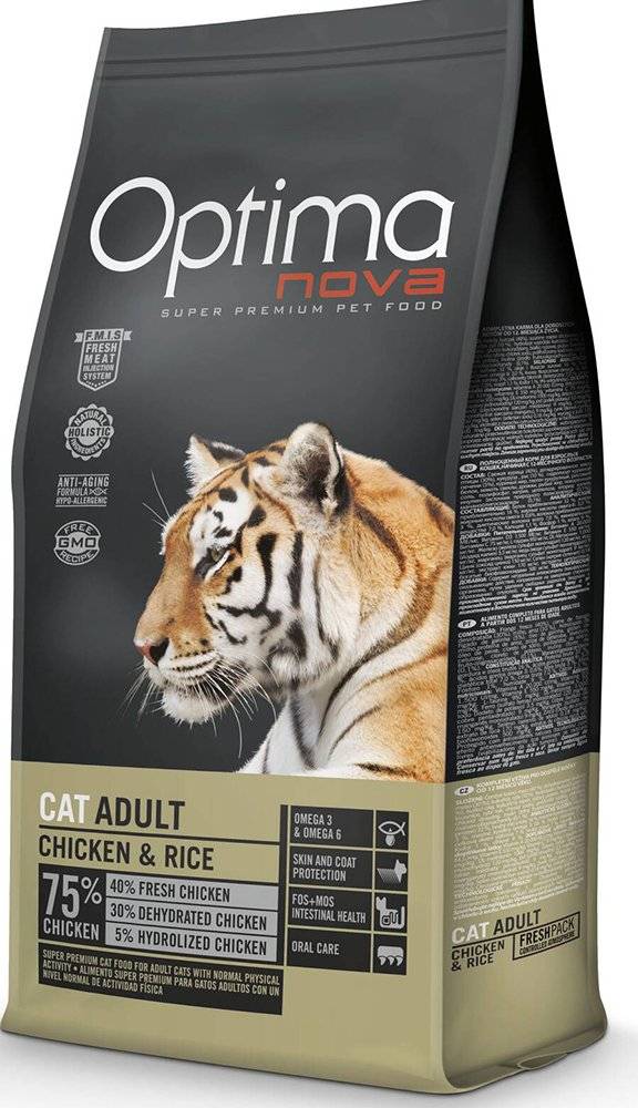ΤΡΟΦΗ ΓΑΤΑΣ OPTIMANOVA ADULT ΚΟΤΟΠΟΥΛΟ - ΡΥΖΙ 2KG OPTIMANOVA