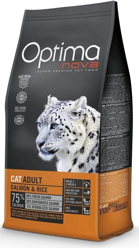 ΤΡΟΦΗ ΓΑΤΑΣ OPTIMANOVA ADULT ΣΟΛΟΜΟΣ - ΡΥΖΙ 2KG