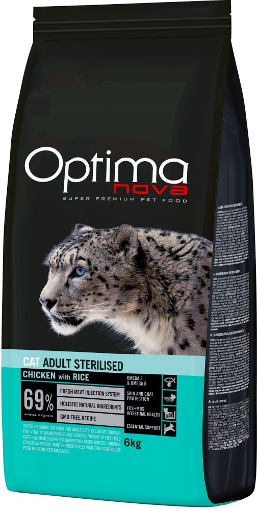 ΤΡΟΦΗ ΓΑΤΑΣ OPTIMANOVA ADULT STERILIZED ΚΟΤΟΠΟΥΛΟ - ΡΥΖΙ 6KG OPTIMANOVA