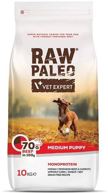 ΤΡΟΦΗ ΣΚΥΛΟΥ RAW PALEO PUPPY MEDIUM ΒΟΔΙΝΟ 10KG