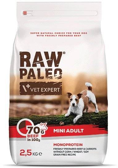 ΤΡΟΦΗ ΣΚΥΛΟΥ RAW PALEO ADULT MINI ΒΟΔΙΝΟ 2.5KG RAW PALEO
