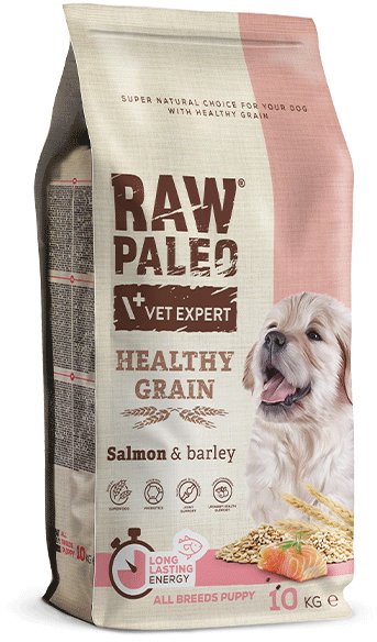 RAW PALEO ΤΡΟΦΗ ΣΚΥΛΟΥ RAW PALEO HEALTHY GRAIN PUPPY ΣΟΛΟΜΟΣ 10KG