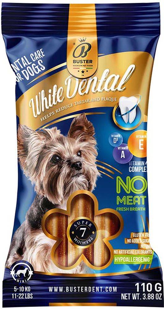 DENTAL STICK ΣΚΥΛΟΥ BUSTER PREMIUM NATUR MINI 110GR 7ΤΜΧ BUSTER