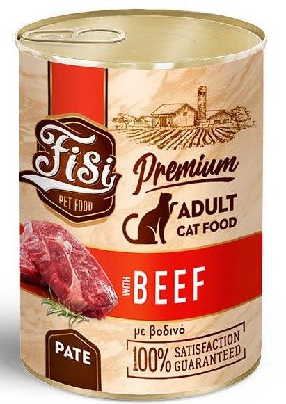 FISI ΚΟΝΣΕΡΒΑ ΓΑΤΑΣ FISI ΒΟΔΙΝΟ ΠΑΤΕ 400GR