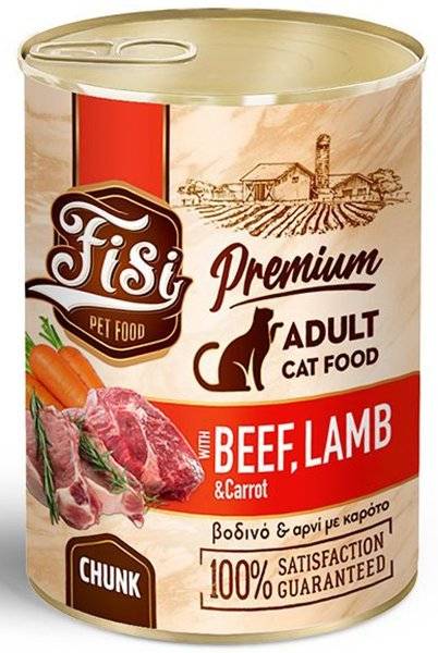 ΚΟΝΣΕΡΒΑ ΓΑΤΑΣ FISI ΒΟΔΙΝΟ-ΑΡΝΙ - ΚΑΡΟΤΟ ΣΕ ΣΑΛΤΣΑ 400GR