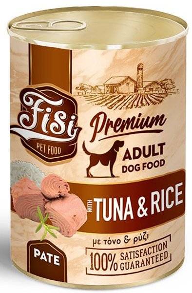 ΚΟΝΣΕΡΒΑ ΣΚΥΛΟΥ FISI ΤΟΝΟΣ ΜΕ ΡΥΖΙ ΠΑΤΕ 400GR