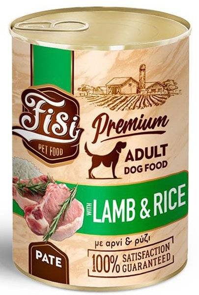 ΚΟΝΣΕΡΒΑ ΣΚΥΛΟΥ FISI ΑΡΝΙ ΜΕ ΡΥΖΙ ΠΑΤΕ 400GR FISI