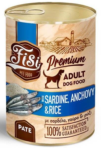 ΚΟΝΣΕΡΒΑ ΣΚΥΛΟΥ FISI ΓΑΥΡΟΣ ΜΕ ΣΑΡΔΕΛΑ ΠΑΤΕ 400GR