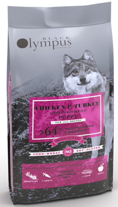 ΤΡΟΦΗ ΣΚΥΛΟΥ BLACK OLYMPUS PUPPY MEDIUM ΚΟΤΟΠΟΥΛΟ, ΓΑΛΟΠΟΥΛΑ - ΚΑΣΤΑΝΟ ΡΥΖΙ 12KG