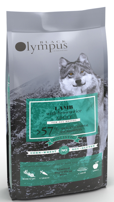 ΤΡΟΦΗ ΣΚΥΛΟΥ BLACK OLYMPUS ADULT MEDIUM ΑΡΝΙ - ΚΑΣΤΑΝΟ ΡΥΖΙ 2KG