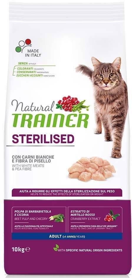 ΤΡΟΦΗ ΓΑΤΑΣ TRAINER NATURAL ADULT STERILISED WHITE MEATS 10KG