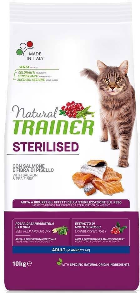 ΤΡΟΦΗ ΓΑΤΑΣ TRAINER NATURAL ADULT STERILISED ΣΟΛΟΜΟΣ 10KG TRAINER