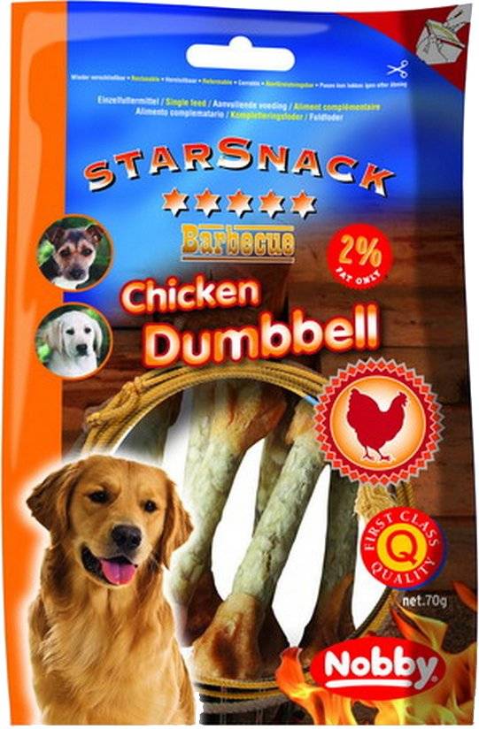 ΣΝΑΚ ΣΚΥΛΟΥ NOBBY BBQ CHICKEN DUMBBELL (70GR) NOBBY