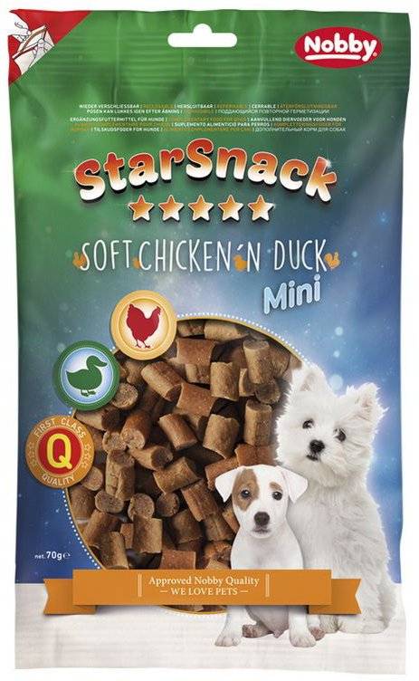 ΣΝΑΚ ΣΚΥΛΟΥ NOBBY STARSNACK MINI CHICKEN DUCK (70GR)