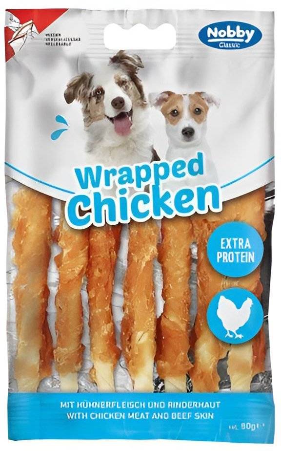ΣΝΑΚ ΣΚΥΛΟΥ NOBBY CLASSIC BBQ WRAPPED CHICKEN (80GR)