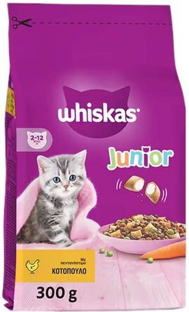 WHISKAS ΤΡΟΦΗ WHISKAS JUNIOR ΜΕ ΚΟΤΟΠΟΥΛΟ (300GR)