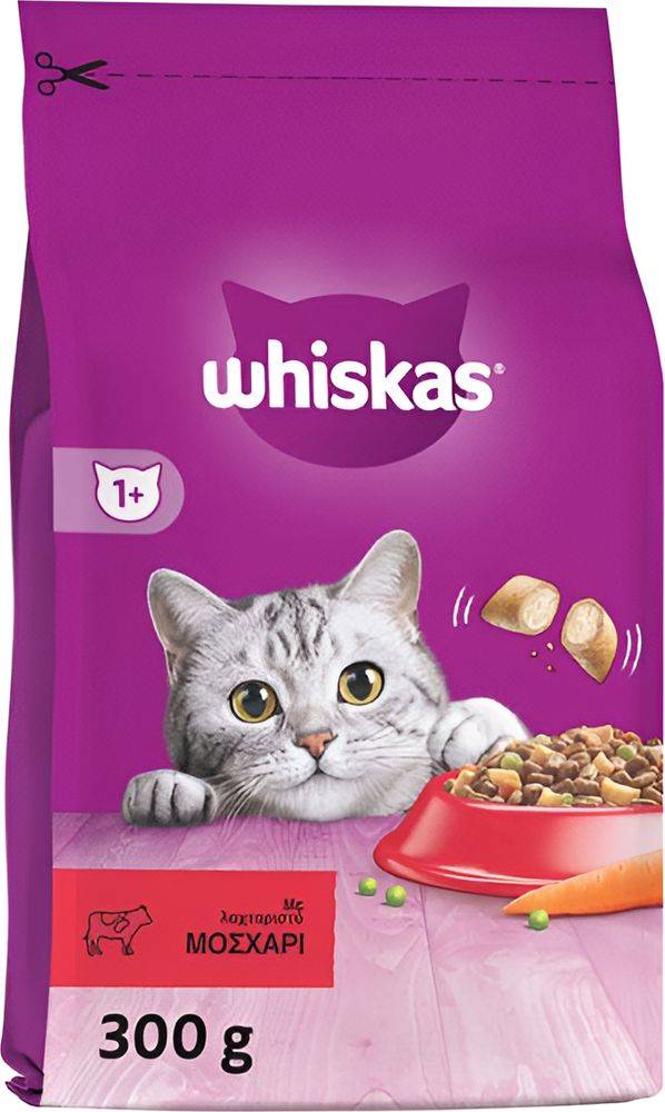WHISKAS ΤΡΟΦΗ WHISKAS ADULT ΜΕ ΜΟΣΧΑΡΙ (300GR)