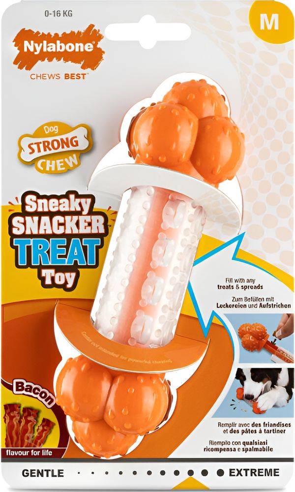 ΚΟΚΑΛΟ ΝYLABONE STRONG CHEW SNEAKY SNACKER BACON M NYLABONE