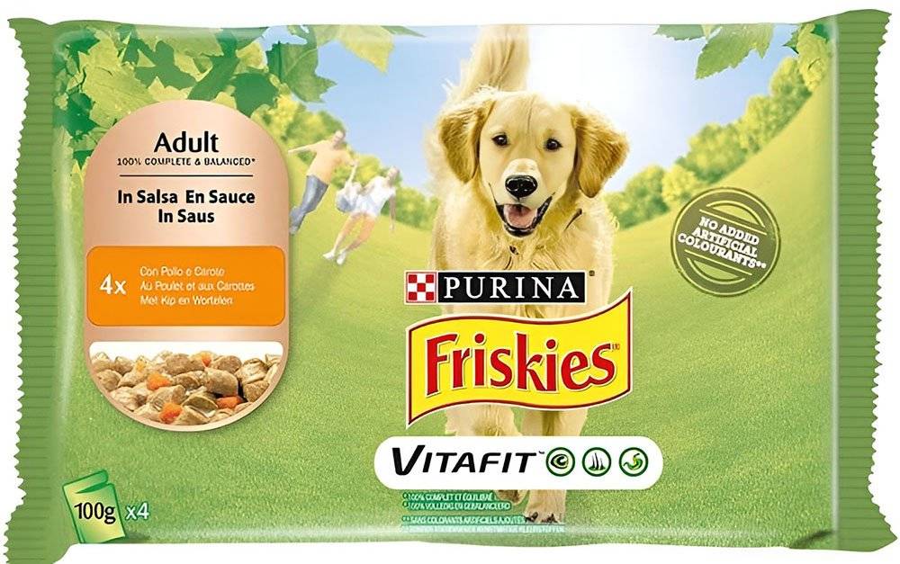 FRISKIES ΥΓΡΗ ΤΡΟΦΗ FRISKIES DOG ADULT ΑΡΝΙ - ΚΑΡΟΤΑ ΣΕ ΣΑΛΤΣΑ (4ΤΜΧ X 100GR)