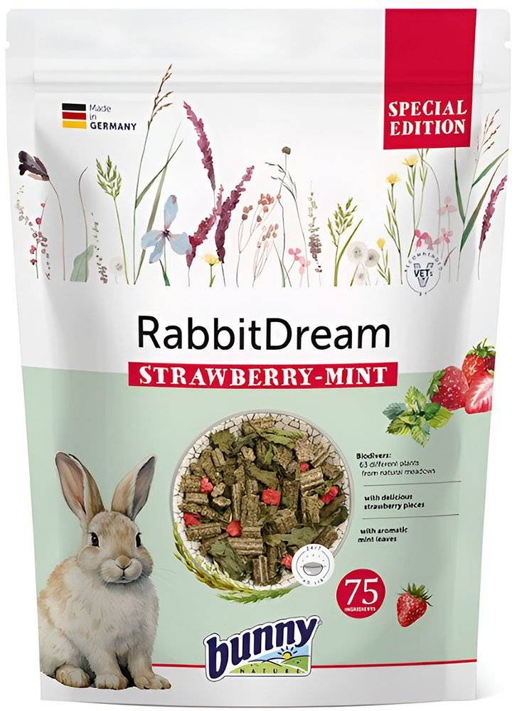 BUNNY NATURE ΤΡΟΦΗ ΓΙΑ ΚΟΥΝΕΛΙ BUNNY NATURE STRAWBERRY MINT (1,5KG)