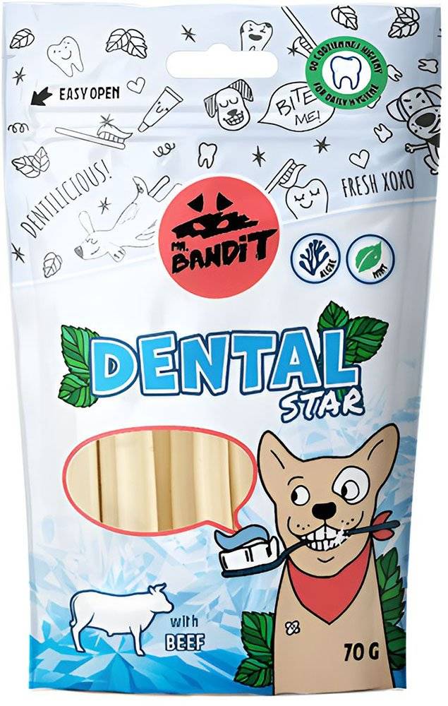 VET EXPERT ΟΔΟΝΤΙΚΑ ΣΤΙΚΣ ΣΚΥΛΟΥ VET EXPET MR BANDIT DES DENTAL STARS BEEF (6 ΤΜΧ / 70 GR)