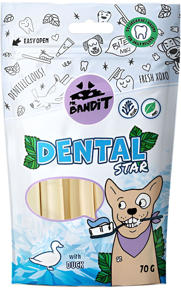 VET EXPERT ΟΔΟΝΤΙΚΑ ΣΤΙΚΣ ΣΚΥΛΟΥ VET EXPET MR BANDIT DENTAL STARS DUCK (6 ΤΜΧ / 70 GR)