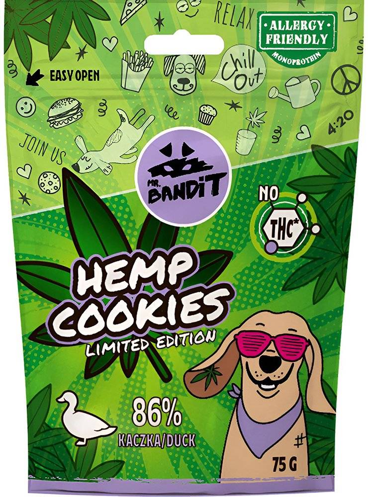 ΛΙΧΟΥΔΙΕΣ ΣΚΥΛΟΥ VET EXPERT MR BANDIT HEMP COOCKIES DUCK (75 GR)