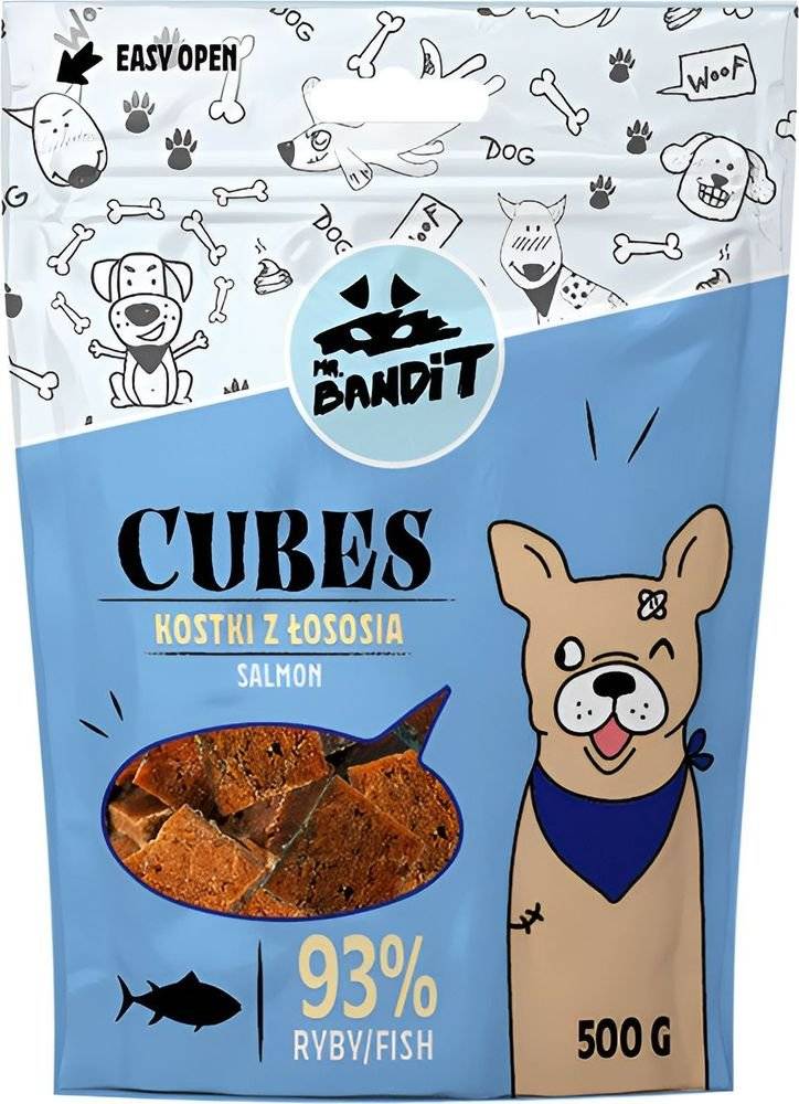 ΛΙΧΟΥΔΙΕΣ ΣΚΥΛΟΥ VET EXPERT MR BANDIT SALMON SKIN CUBES (500 GR) VET EXPERT