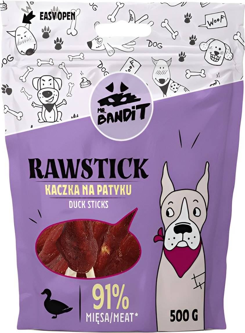ΛΙΧΟΥΔΙΕΣ ΣΚΥΛΟΥ VET EXPERT MR BANDIT RAWSTICK DUCK STICKS (500 GR) VET EXPERT