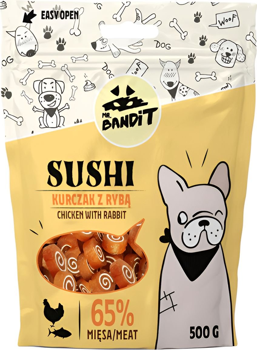 VET EXPERT ΛΙΧΟΥΔΙΕΣ ΣΚΥΛΟΥ VET EXPERT MR BANDIT SUSHI CHICKEN - FISH (500 GR)