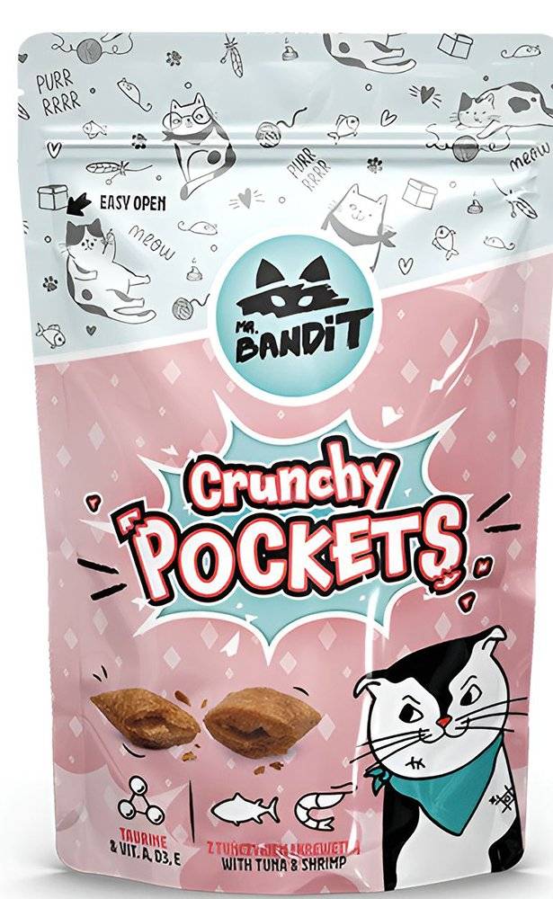 ΛΙΧΟΥΔΙΕΣ ΓΑΤΑΣ VET EXPERT MR BANDIT CRUNCHY POCKETS TUNA - SHRIMP (40 GR) VET EXPERT