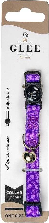 ΠΕΡΙΛΑΙΜΙΟ ΓΑΤΑΣ GLEE ΙΜΑΝΤΑ ΜΕ ΠΛΑΣΤΙΚΟ ΚΟΥΜΠΩΜΑ - ΚΟΥΔΟΥΝΑΚΙ PURPLE FISHBONE (10MMX30CM) GLEE
