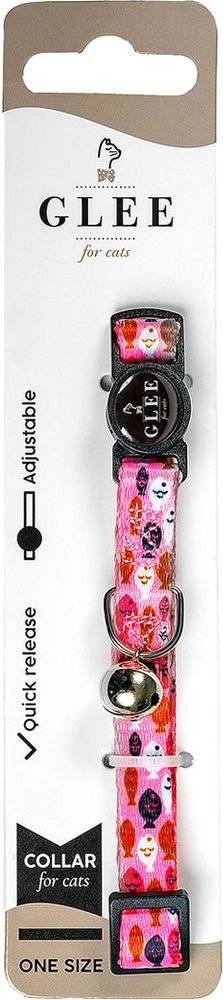 ΠΕΡΙΛΑΙΜΙΟ ΓΑΤΑΣ GLEE ΙΜΑΝΤΑ ΜΕ ΠΛΑΣΤΙΚΟ ΚΟΥΜΠΩΜΑ - ΚΟΥΔΟΥΝΑΚΙ PINK FISHES (10MMX30CM)