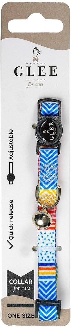 ΠΕΡΙΛΑΙΜΙΟ ΓΑΤΑΣ GLEE ΙΜΑΝΤΑ ΜΕ ΠΛΑΣΤΙΚΟ ΚΟΥΜΠΩΜΑ - ΚΟΥΔΟΥΝΑΚΙ MULTICOLOR BLUE (10MMX30CM)