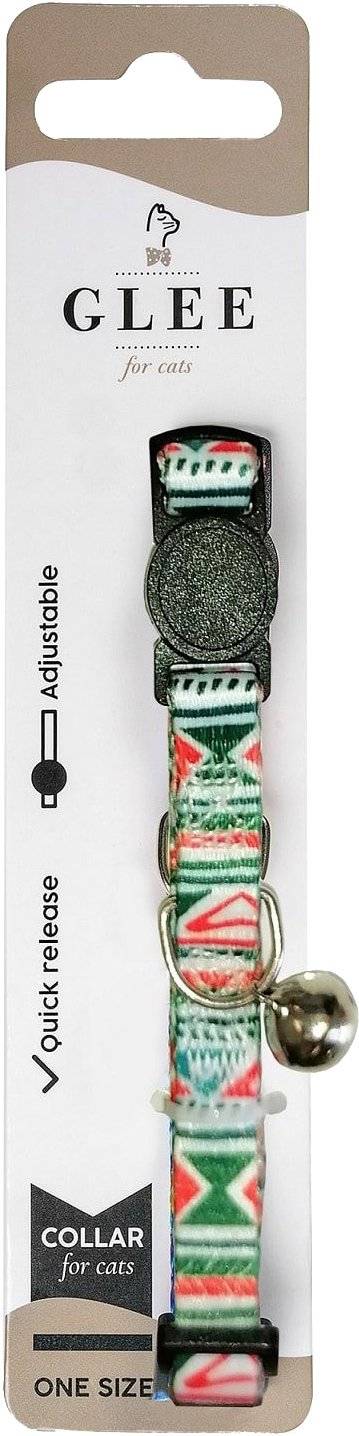 ΠΕΡΙΛΑΙΜΙΟ ΓΑΤΑΣ GLEE ΙΜΑΝΤΑ ΜΕ ΠΛΑΣΤΙΚΟ ΚΟΥΜΠΩΜΑ - ΚΟΥΔΟΥΝΑΚΙ MULTICOLOR GREEN (10MMX30CM)