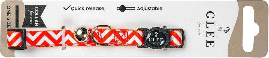 ΠΕΡΙΛΑΙΜΙΟ ΓΑΤΑΣ GLEE ΙΜΑΝΤΑ ΜΕ ΠΛΑΣΤΙΚΟ ΚΟΥΜΠΩΜΑ - ΚΟΥΔΟΥΝΑΚΙ RED ZIG ZAG (10MMX30CM) GLEE