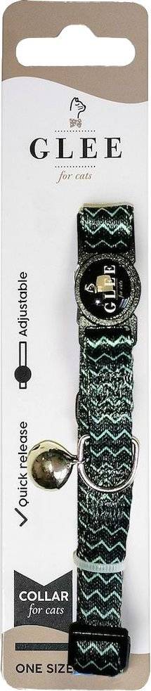 ΠΕΡΙΛΑΙΜΙΟ ΓΑΤΑΣ GLEE ΙΜΑΝΤΑ ΜΕ ΠΛΑΣΤΙΚΟ ΚΟΥΜΠΩΜΑ - ΚΟΥΔΟΥΝΑΚΙ GREEN ZIG ZAG (10MMX30CM)