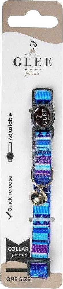 ΠΕΡΙΛΑΙΜΙΟ ΓΑΤΑΣ GLEE ΙΜΑΝΤΑ ΜΕ ΠΛΑΣΤΙΚΟ ΚΟΥΜΠΩΜΑ - ΚΟΥΔΟΥΝΑΚΙ MULTICOLOR BLUE (10MMX30CM) GLEE