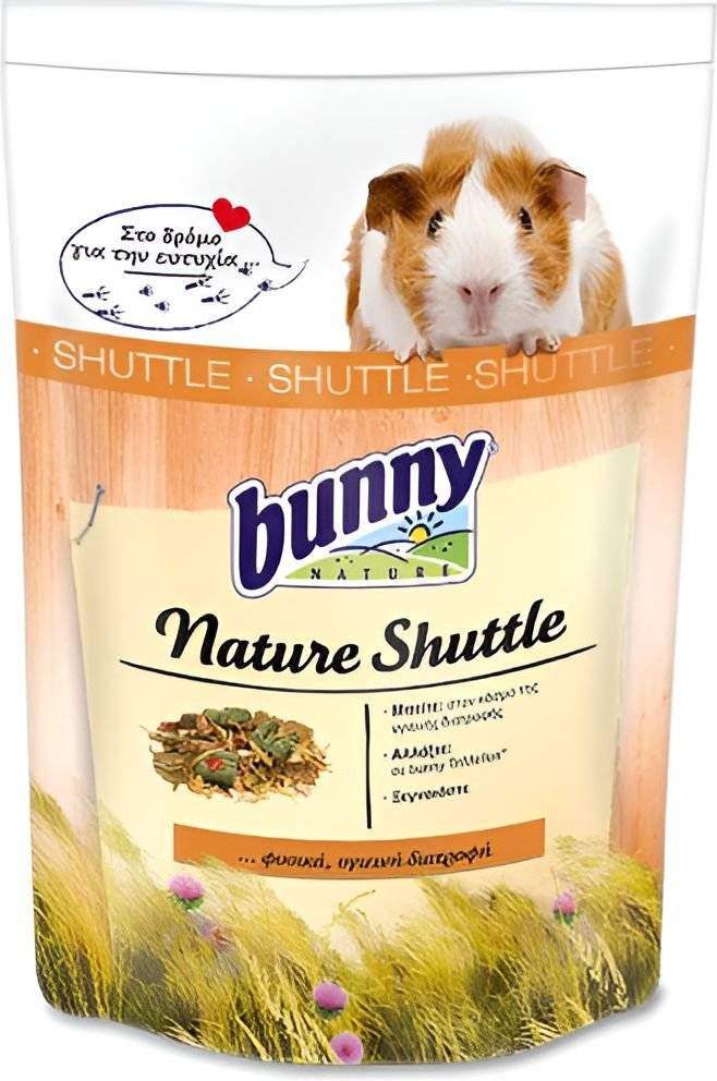 ΤΡΟΦΗ ΓΙΑ ΙΝΔΙΚΑ ΧΟΙΡΙΔΙΑ BUNNY NATURE SHUTTLE GUINEA PIG (600GR) BUNNY NATURE