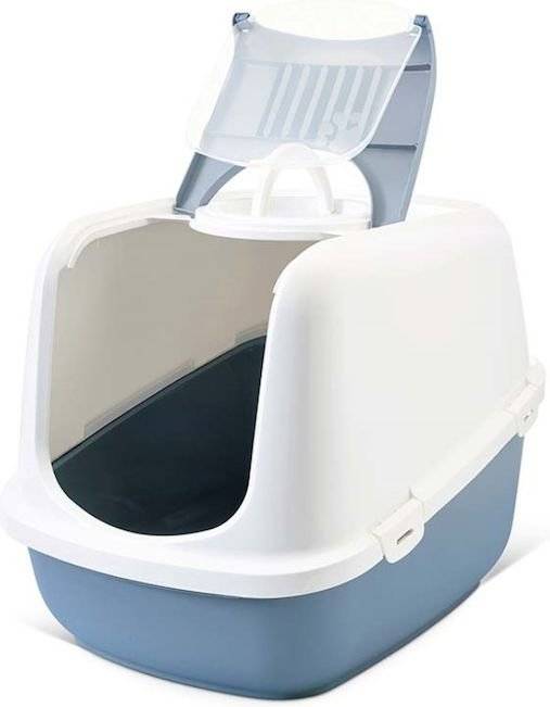 ΤΟΥΑΛΕΤΑ ΓΑΤΑΣ SAVIC NESTOR JUMBO ΤΟΥΑΛΕΤΑ ΚΛΕΙΣΤΗ ΛΕΥΚΟ ΓΑΛΑΖΙΟ (66,5X48,5X46,5CM)