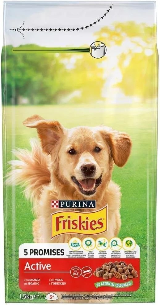FRISKIES ΞΗΡΑ ΤΡΟΦΗ ΣΚΥΛΟΥ FRISKIES ACTIVE ΒΟΔΙΝΌ 1,5KG
