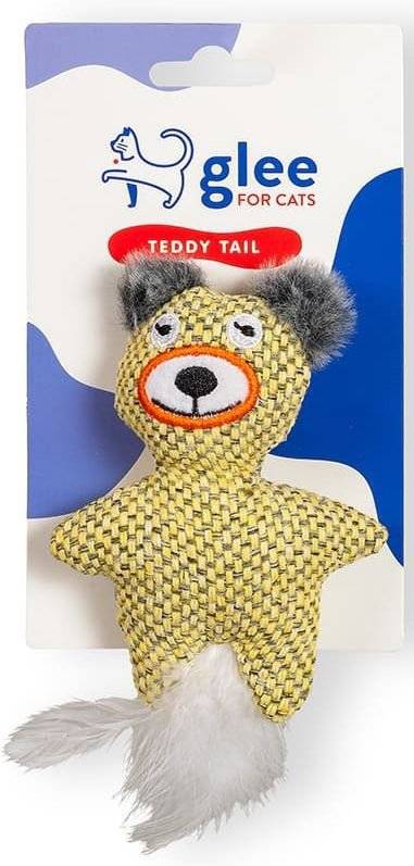 GLEE ΠΑΙΧΝΙΔΙ ΓΑΤΑΣ GLEE TEDDY FEATHER TAIL ΚΙΤΡΙΝΟ (12X9CM)