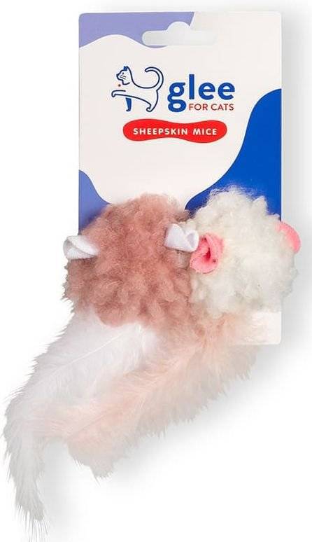 GLEE ΠΑΙΧΝΙΔΙ ΓΑΤΑΣ GLEE SHEEPSKIN MICE TWINS ΜΕ CATNIP (6,5X4CM)