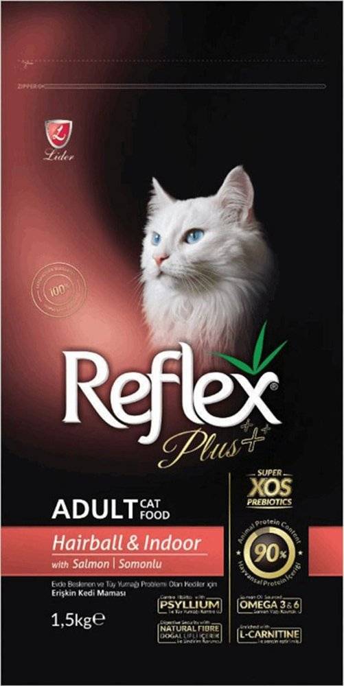 ΤΡΟΦΗ ΓΙΑ ΓΑΤΕΣ REFLEX PLUS CAT ADULT HAIRBALL SALMON (1,5KG) REFLEX PLUS