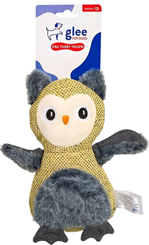 ΠΑΙΧΝΙΔΙ GLEE OWL FURRY BELLY ΚΙΤΡΙΝΟ SQUEAKΥ (23CM)