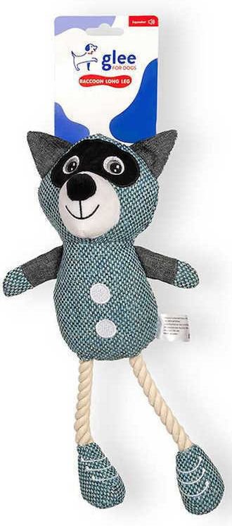 GLEE ΠΑΙΧΝΙΔΙ GLEE RACCOON ROPE LONG LEG ΜΠΛΕ SQUEAKΥ (35CM)