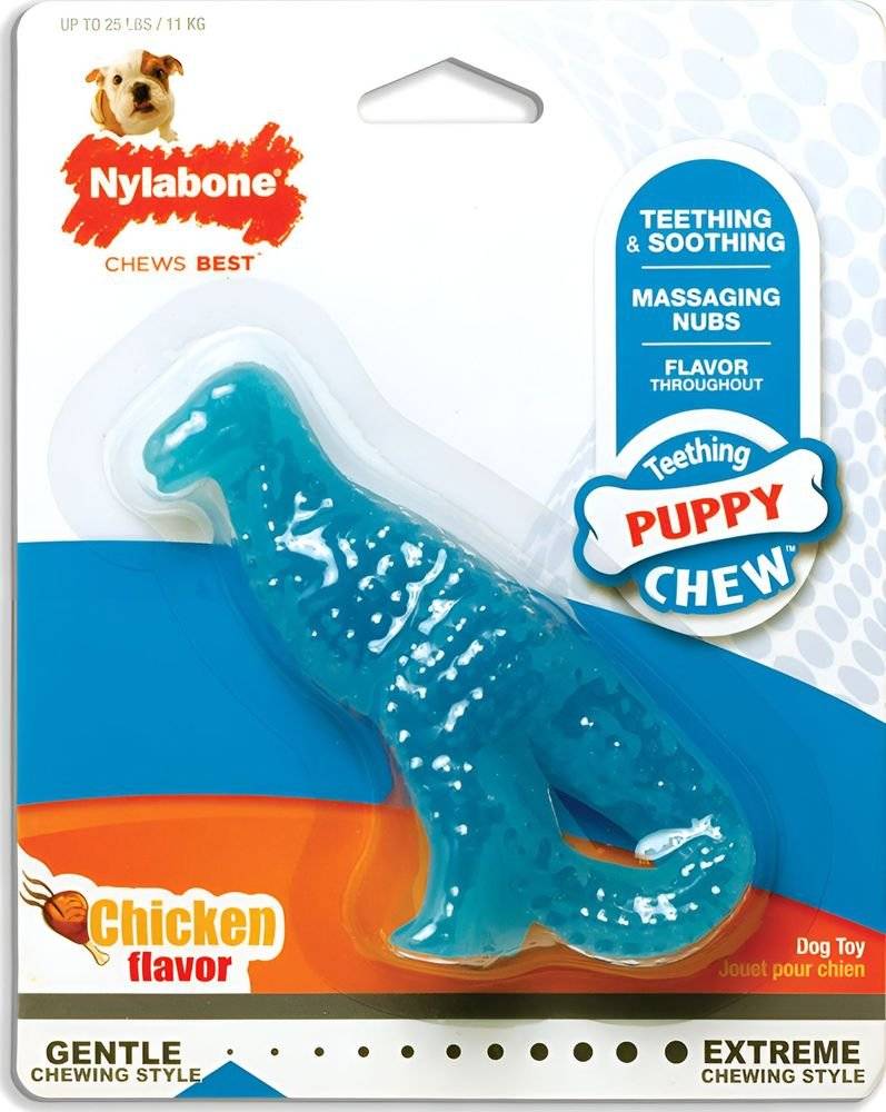 NYLABONE ΜΑΣΗΤΙΚΟ ΠΑΙΧΝΙΔΙ NYLABONE PUPPY DENTAL DINO CHICKEN S